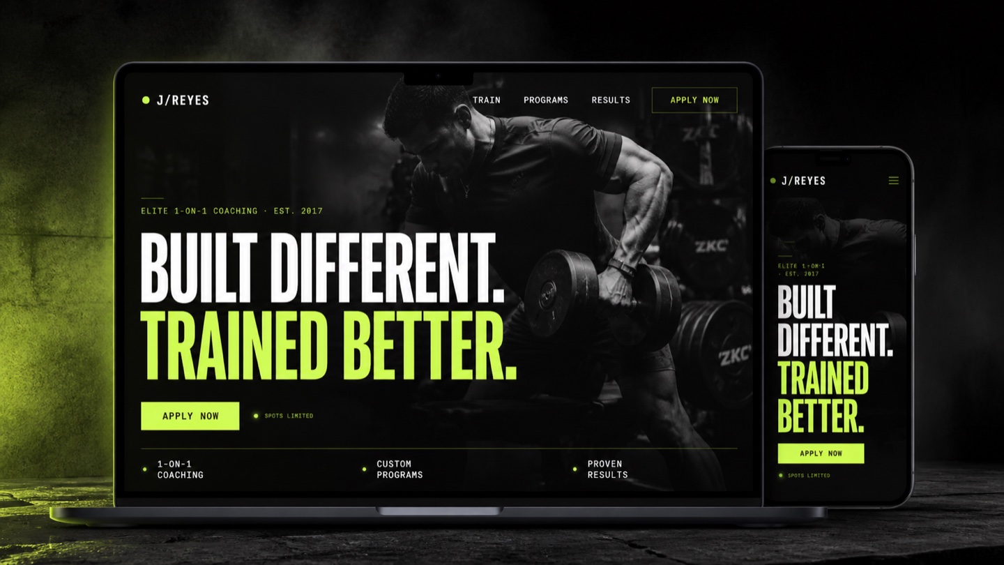 J/Reyes coaching landing page